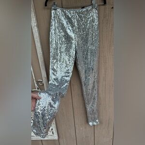 NWT Forever 21 silver sequin Pants XS